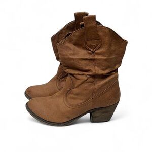 Rocket Dog Women’s Sheriff Vintage Brown Western Pull-On Cowboy Boots, Size 9